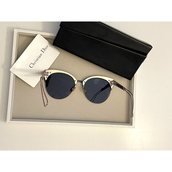 Christian Dior Metal Cat-Eye Sunglasses With Mirror Lenses & Case main image 11